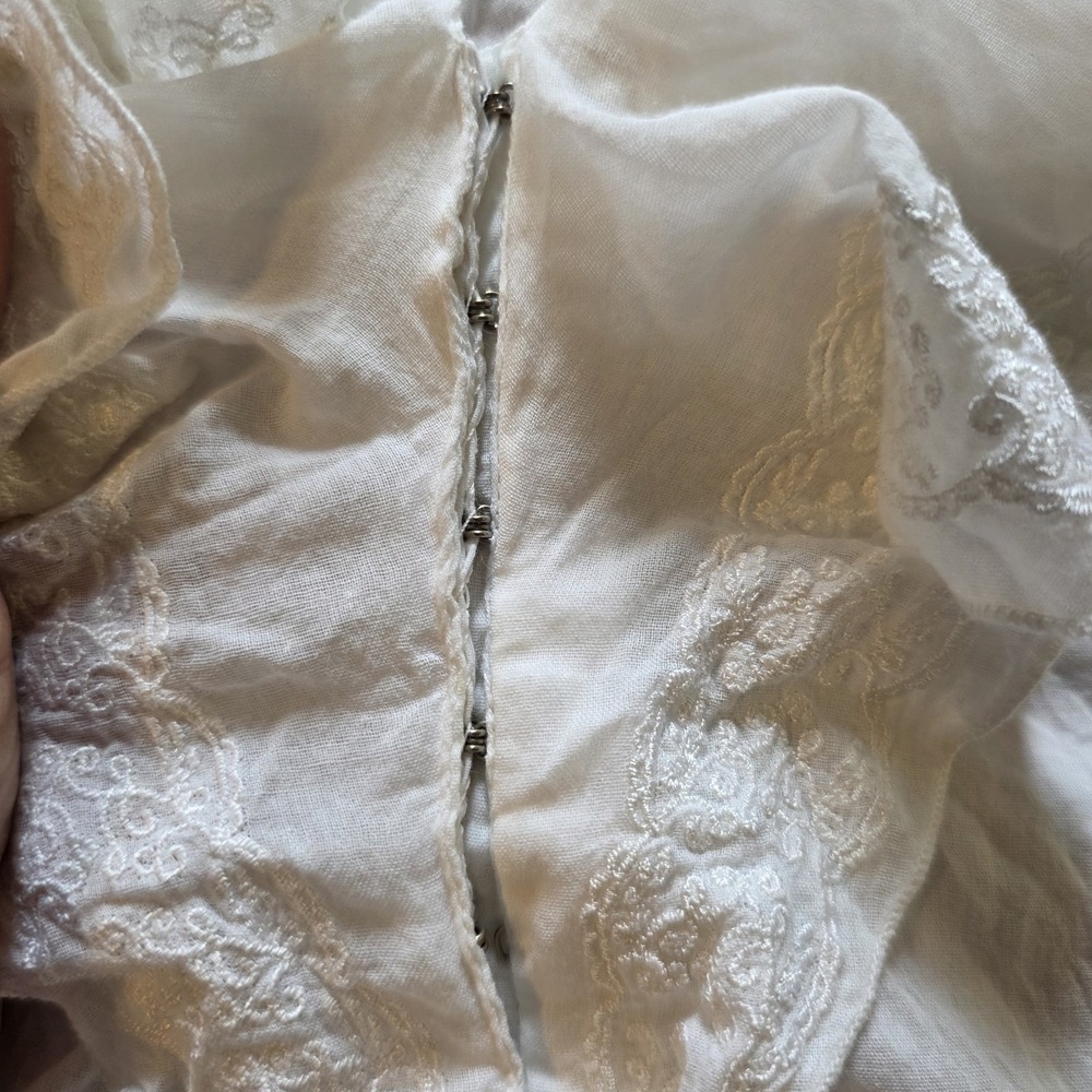 Live A Little VTG Y2K White Ruffle Top Sz Large %100 Cotton Layered Cowgirl Boho - Picture 11 of 12